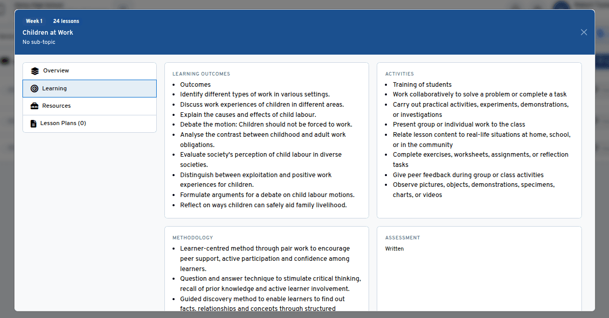 Digital Scheme of Work